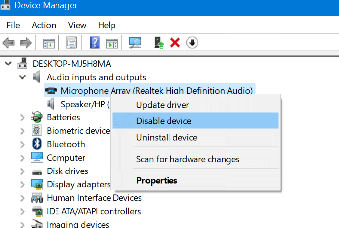 activer ou désactiver le microphone dans Windows 10 pic1