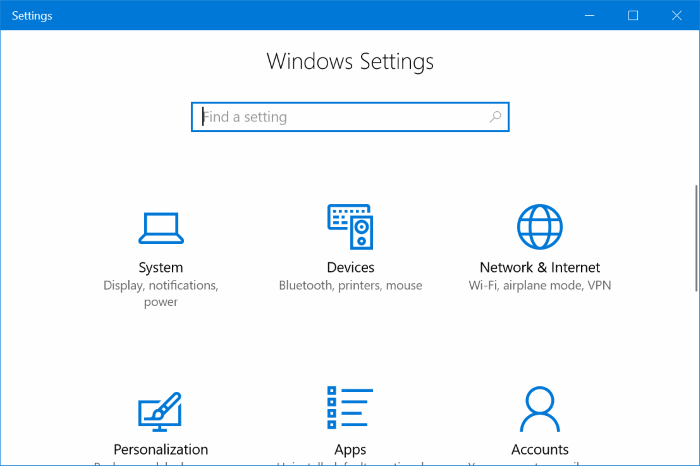 activer ou désactiver les paramètres dans Windows 10 pic01