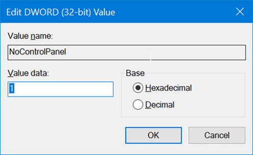 activer ou désactiver les paramètres et le panneau de configuration dans Windows 10 pic5