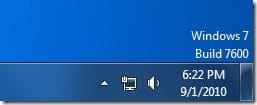 Numéro de version de Windows 7 sur le bureau