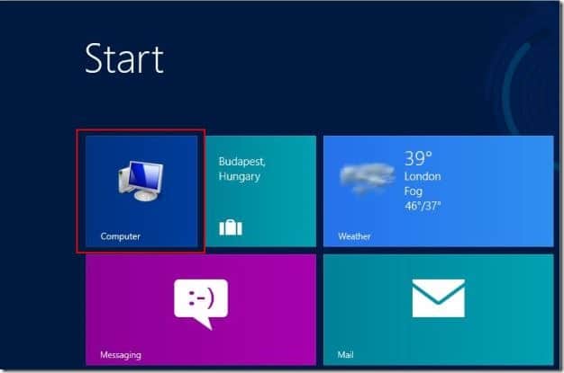 Ajouter l'icône de l'ordinateur à l'écran d'accueil dans Windows 8 Étape