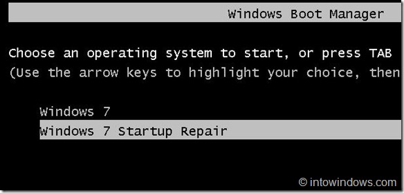 Ajoutez l'option de réparation de démarrage au menu de démarrage de Windows 7