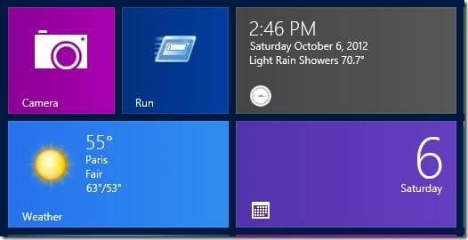 Épingler la commande d'exécution à l'écran de démarrage dans Windows 8
