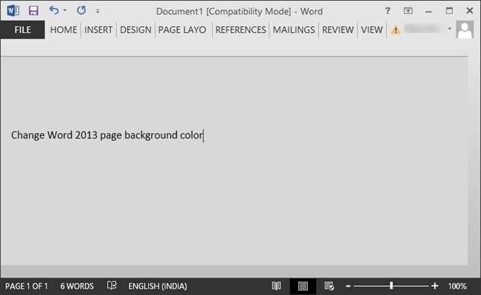 Modifier la couleur d'arrière-plan de la page dans Microsoft Office Word 2013 et 2010