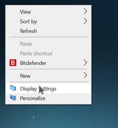 changer la résolution d'écran du moniteur externe dans Windows 10 pic1