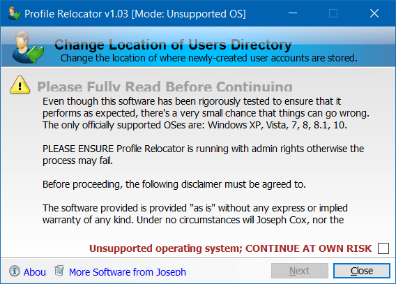 Déplacez le dossier de profil des utilisateurs vers un autre lecteur dans Windows 10 étape 1