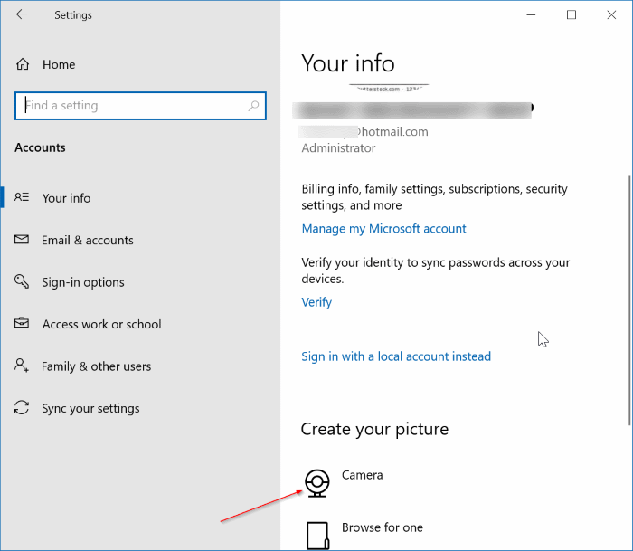 définir la vidéo comme image de compte d'utilisateur dans Windows 10