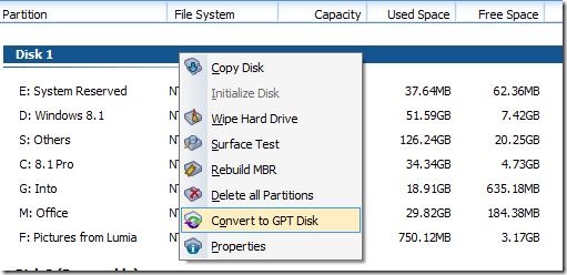 Convertissez votre disque MBR en GPT