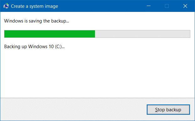 Créer une sauvegarde d'image système dans Windows 10