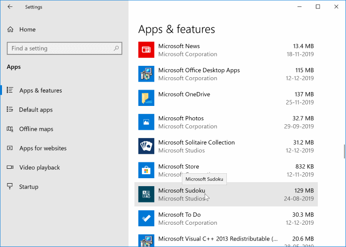 déplacer les applications installées vers un lecteur différent dans Windows 10 pic3