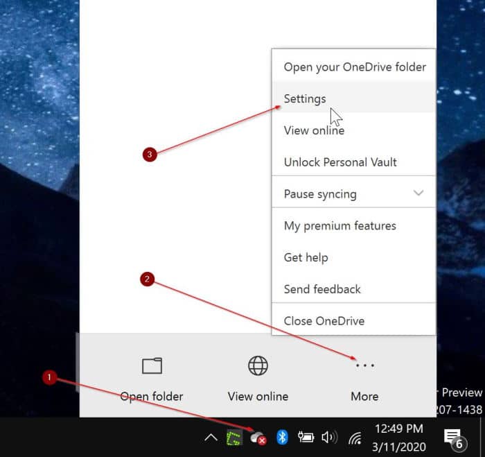 modifier l'emplacement du dossier onedrive dans Windows 10