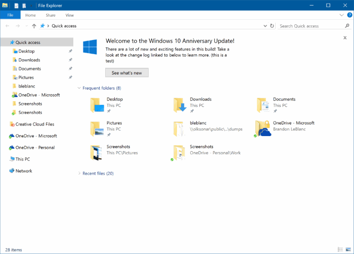 Désactiver les publicités dans l'Explorateur de fichiers dans Windows 10 pic1