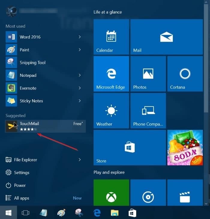 Désactiver les suggestions d'applications dans le menu Démarrer de Windows 10 pic1