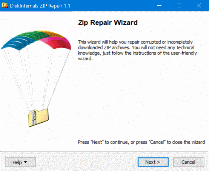 extraire des fichiers d'un fichier zip endommagé dans Windows 10 pic1