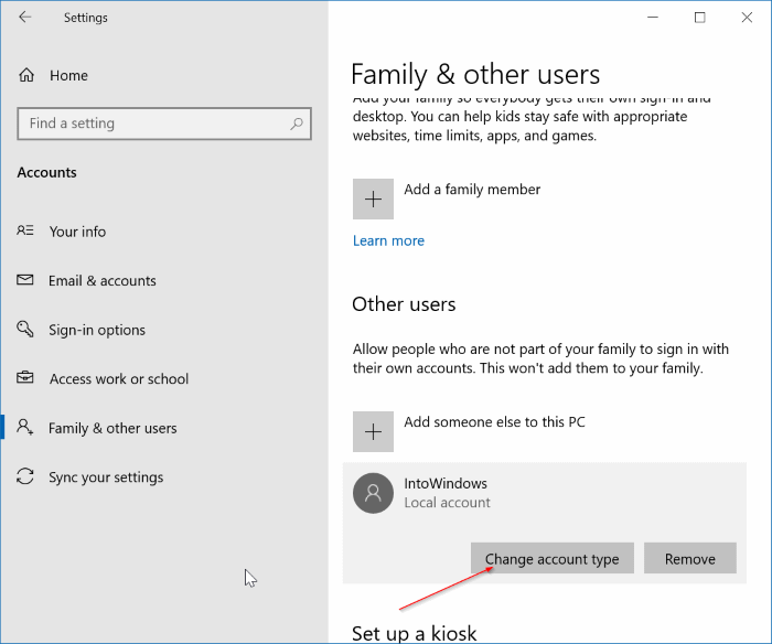 Comment faire dun utilisateur standard un administrateur dans Windows 10