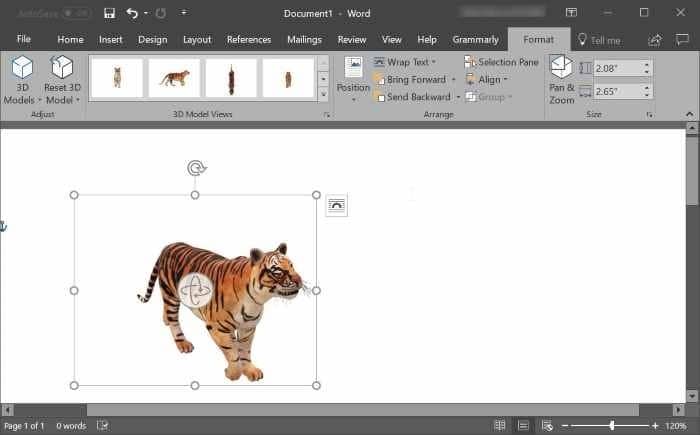insérer des modèles 3D dans Word et PowerPoint pic4