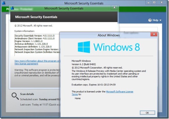 Installez Microsoft Security Essentials sur Windows 8