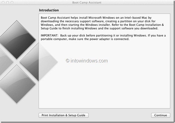 Installez Windows 8 sur Mac Étape 1