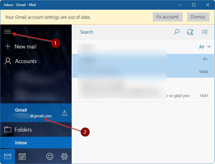 mettre à jour le mot de passe Gmail dans Windows 10 pic2.1