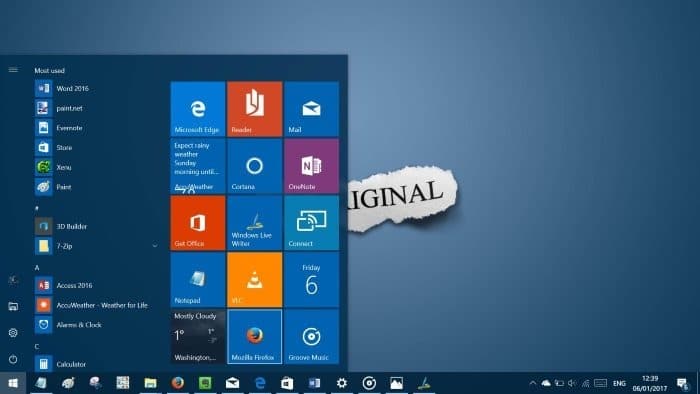 modifier l'arrière-plan du menu de démarrage dans Windows 10