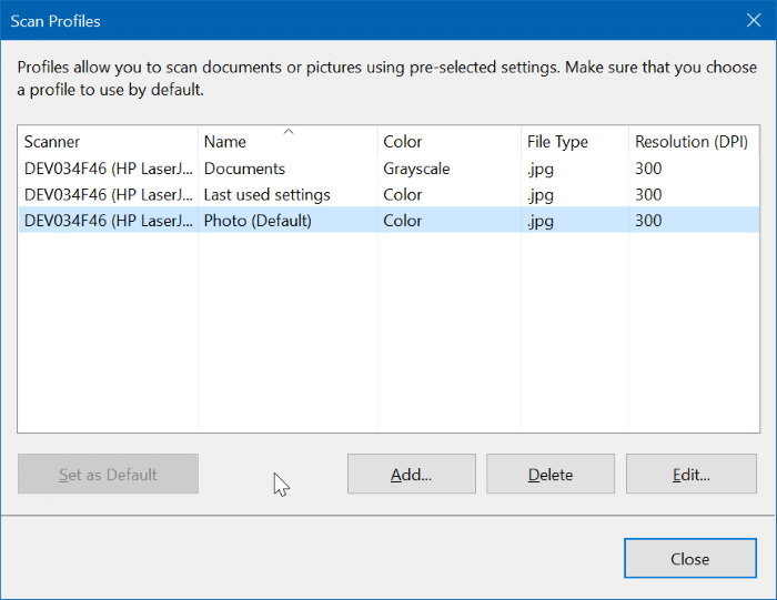 modifier les paramètres de numérisation dans Windows 10 pic2