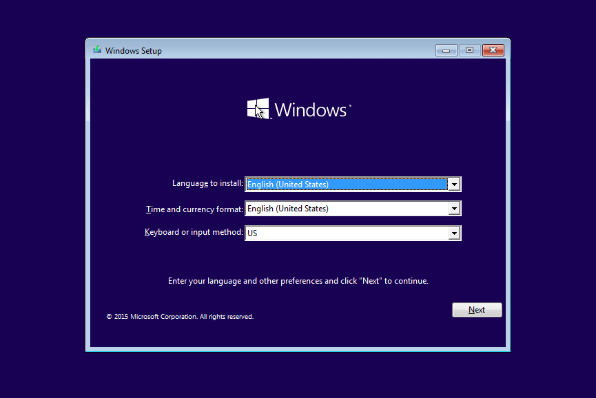 Installation propre de Windows 10 Étape 3