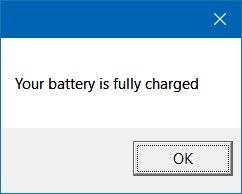 Obtenez une notification de batterie complète dans Windows 10 pic1