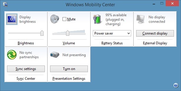 Comment ouvrir le Centre de mobilite Windows dans Windows 81