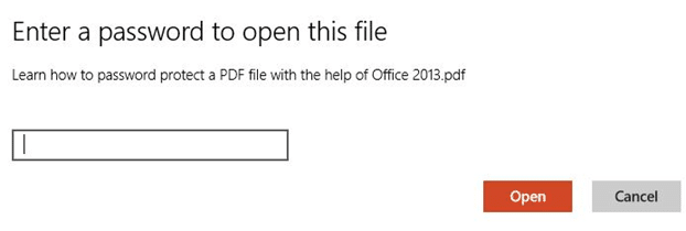 Mot de passe protéger le fichier PDF à l'aide d'Office 2013 Step7