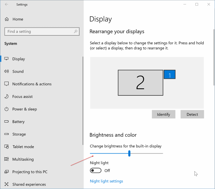 régler manuellement la luminosité de l'écran dans Windows 10 pic2