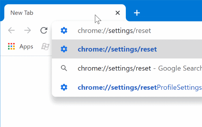 réinitialiser Google Chrome aux paramètres par défaut dans Windows 10 pic1
