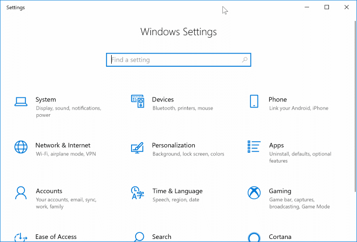 réinitialiser l'application des paramètres dans Windows 10 pic1