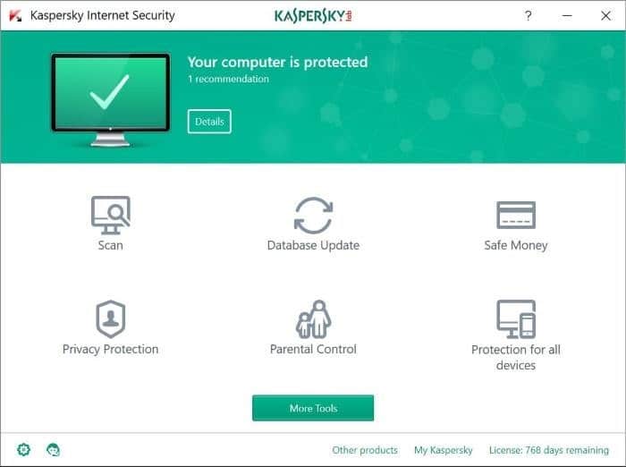 réinstaller Kaspersky sans perdre la clé de licence d'activation pic01