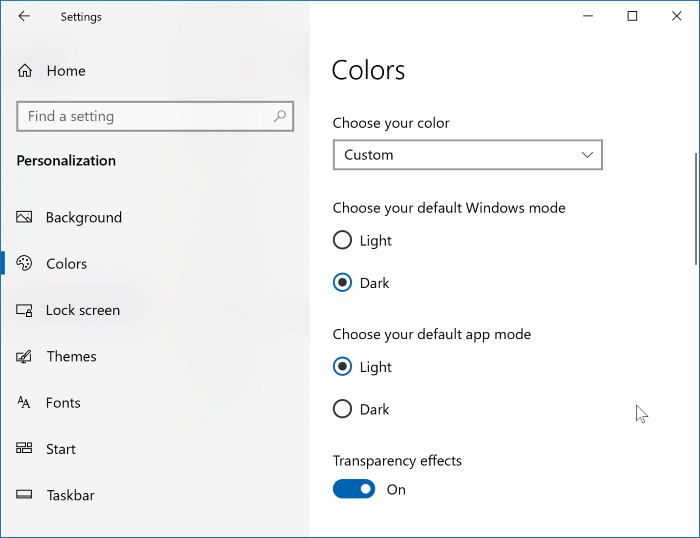 rendre la barre des tâches de Windows 10 transparente