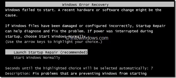 Réparer Windows 7 sans support d'installation ''