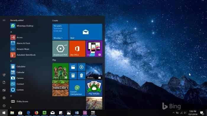Démarrer la sauvegarde et la restauration de la disposition du menu dans Windows 10 pic01
