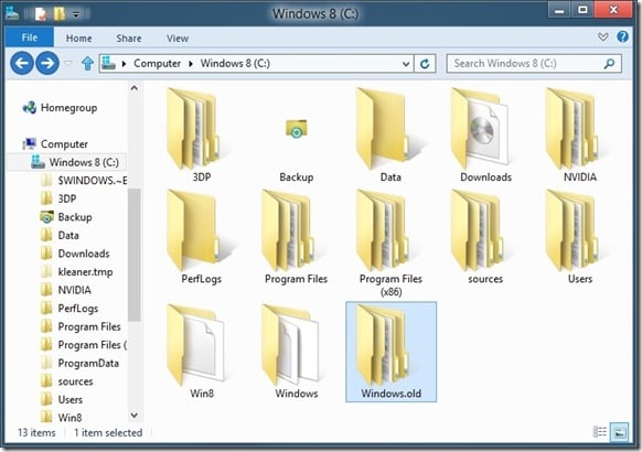 Comment supprimer le dossier Windowsold dans Windows 8