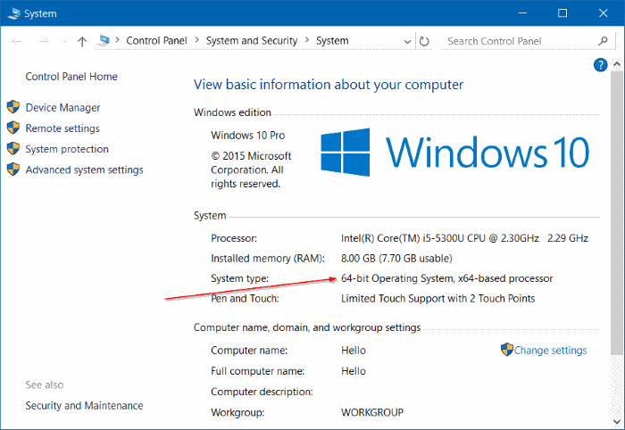 Vérifiez si vous utilisez Windows 10 32 ou 64 bits, étape 2
