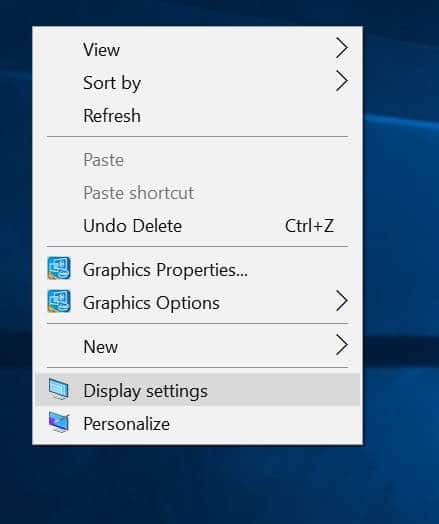 Definissez differentes resolutions pour chaque affichage dans Windows 10