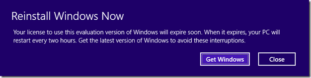 L'aperçu de Windows 8.1 expire