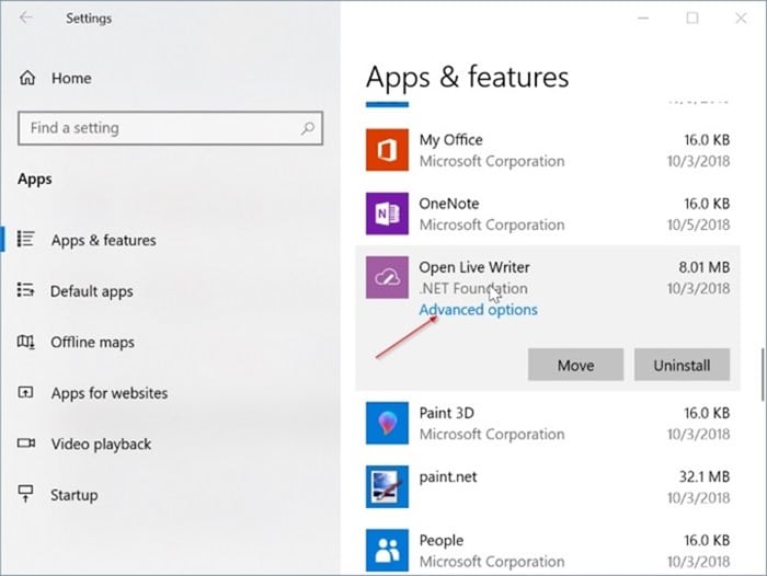 l'application installée ne s'affiche pas dans le menu Démarrer de Windows 10 pic1
