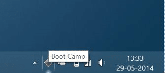 Licone Boot Camp est absente de la barre des taches