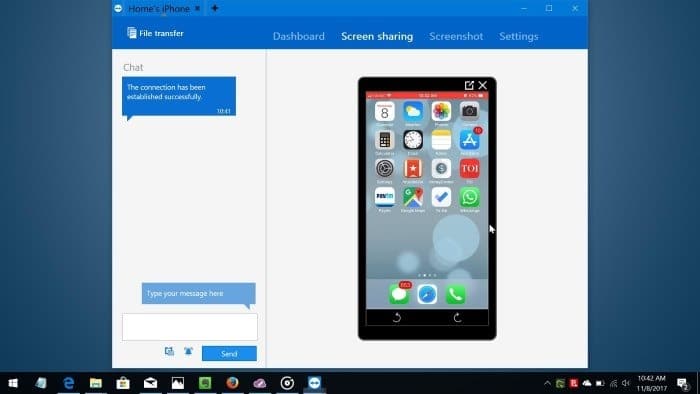 miroir de l'écran de l'iPhone sur un PC Windows 10 à l'aide de TeamViewer pic6