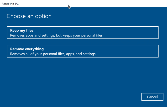 restaurer Windows 10 sans perdre d'applications et de programmes