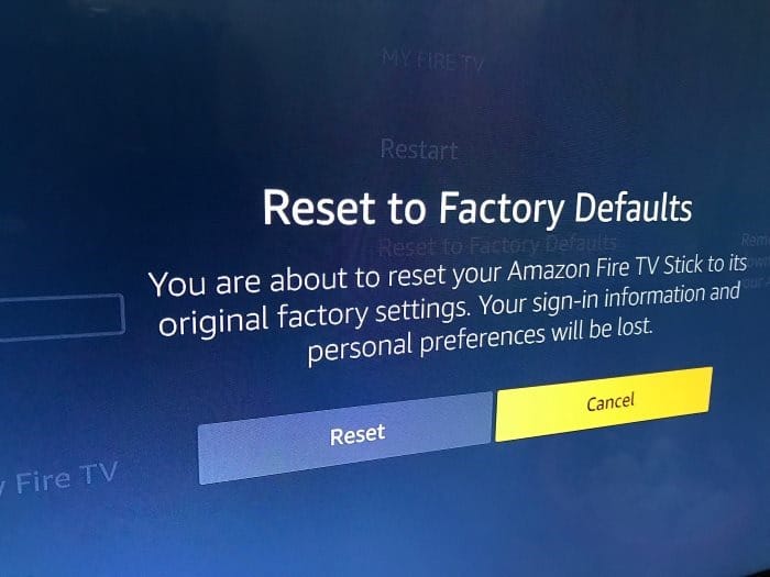 Reset amazon fire tv Stick to default factory settings pic1 1