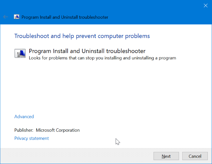 résout les problèmes d'installation et de désinstallation de progarm sous Windows 10