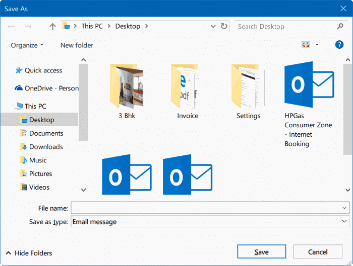 sauvegarder ou enregistrer des e-mails dans Windows 10 pic03