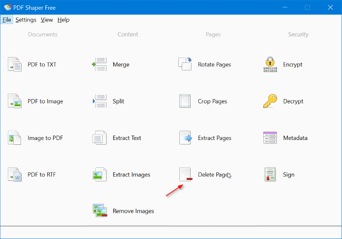 Supprimer des pages du PDF dans Windows 10 gratuitement pic1