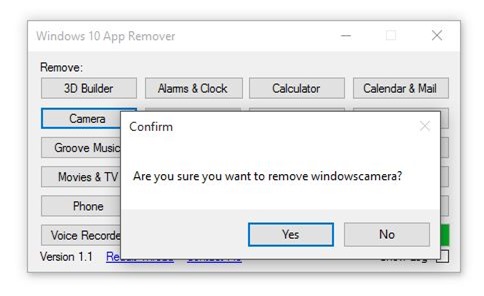 Suppresseur d'applications Windows 10