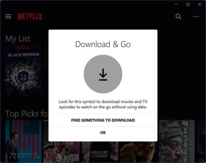 télécharger des films et des émissions de télévision Netflix sur Windows 10 pic1